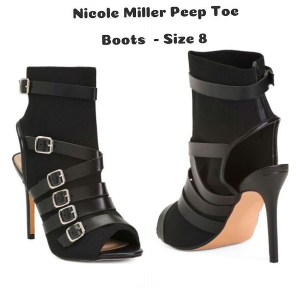 Nicole Miller Peep Toe Booties -size 8 - Picture 1 of 8